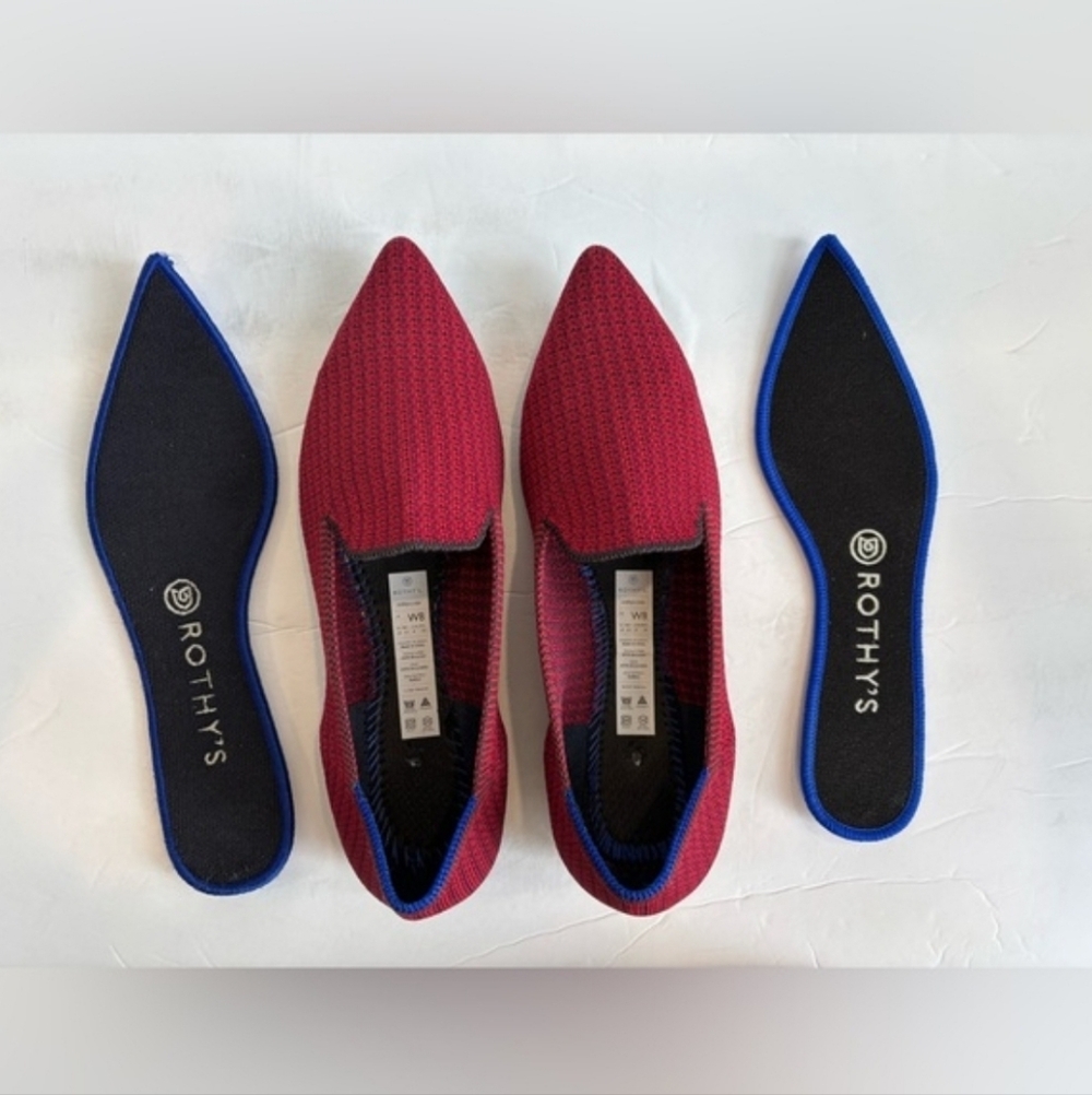 EUC Rothy's The Point Ballet Flats in Scarlett Tweed (Retired Color) Size 8 - Picture 2 of 10